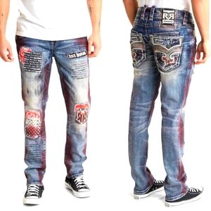 🆕️Rock Revival Limited Edition Jaser Slim Taper Jeans. Waist 33x32 Inseam.